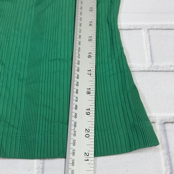 Intempo Ribbed Long Sleeve Cutout Cropped Top Green Women's Size Small - Picture 5 of 9
